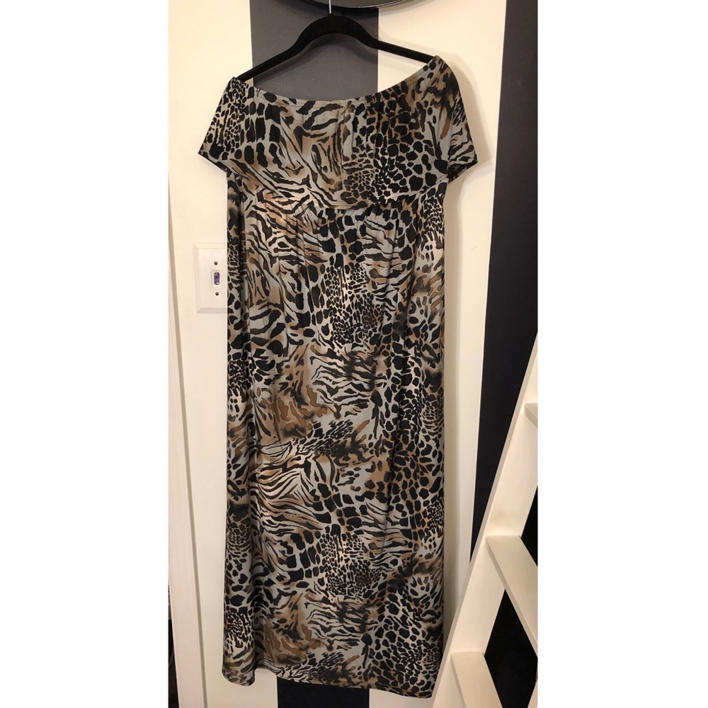 Animal print Strapless maxi dress